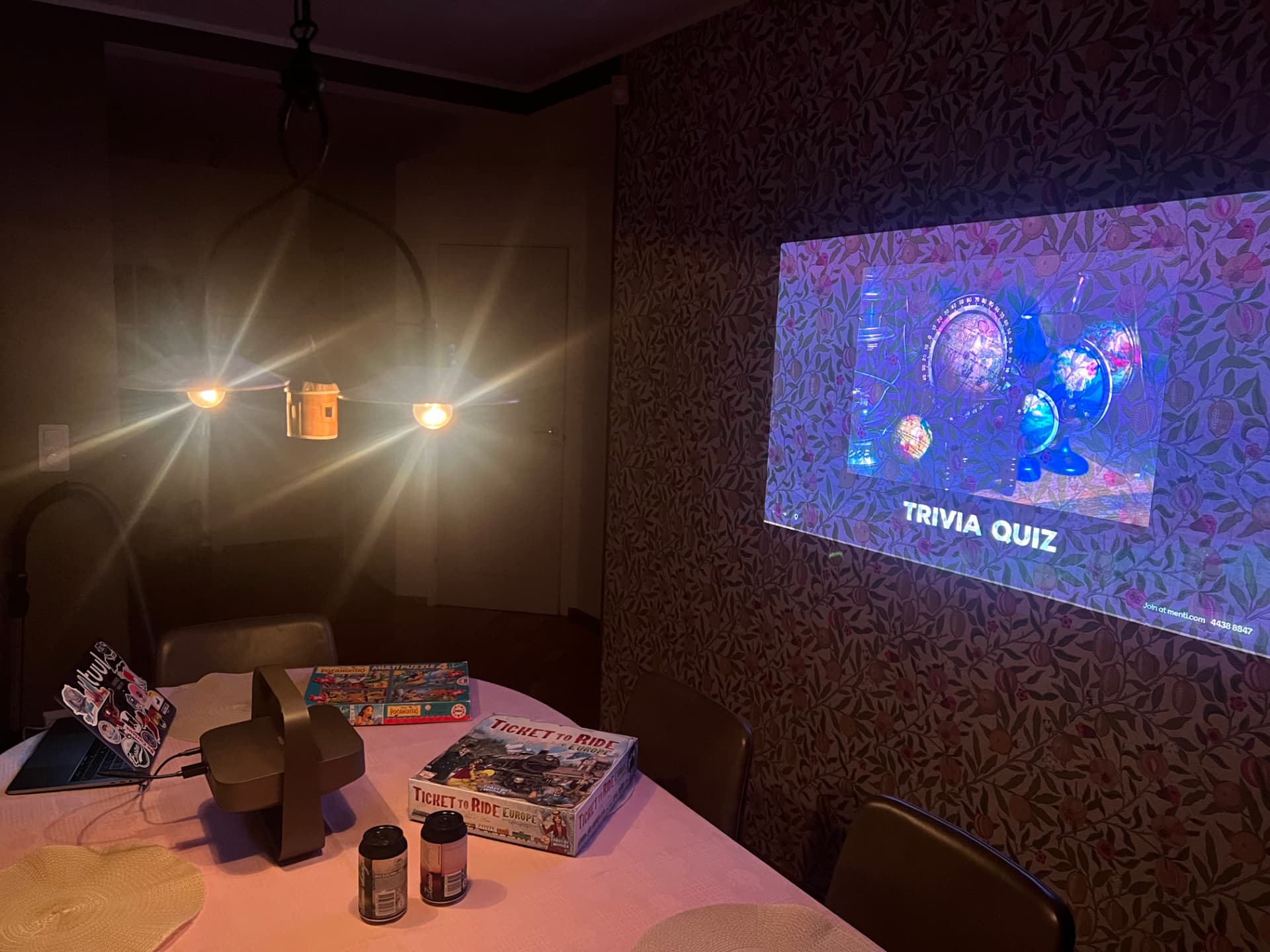 Pub quiz night on a textured wall