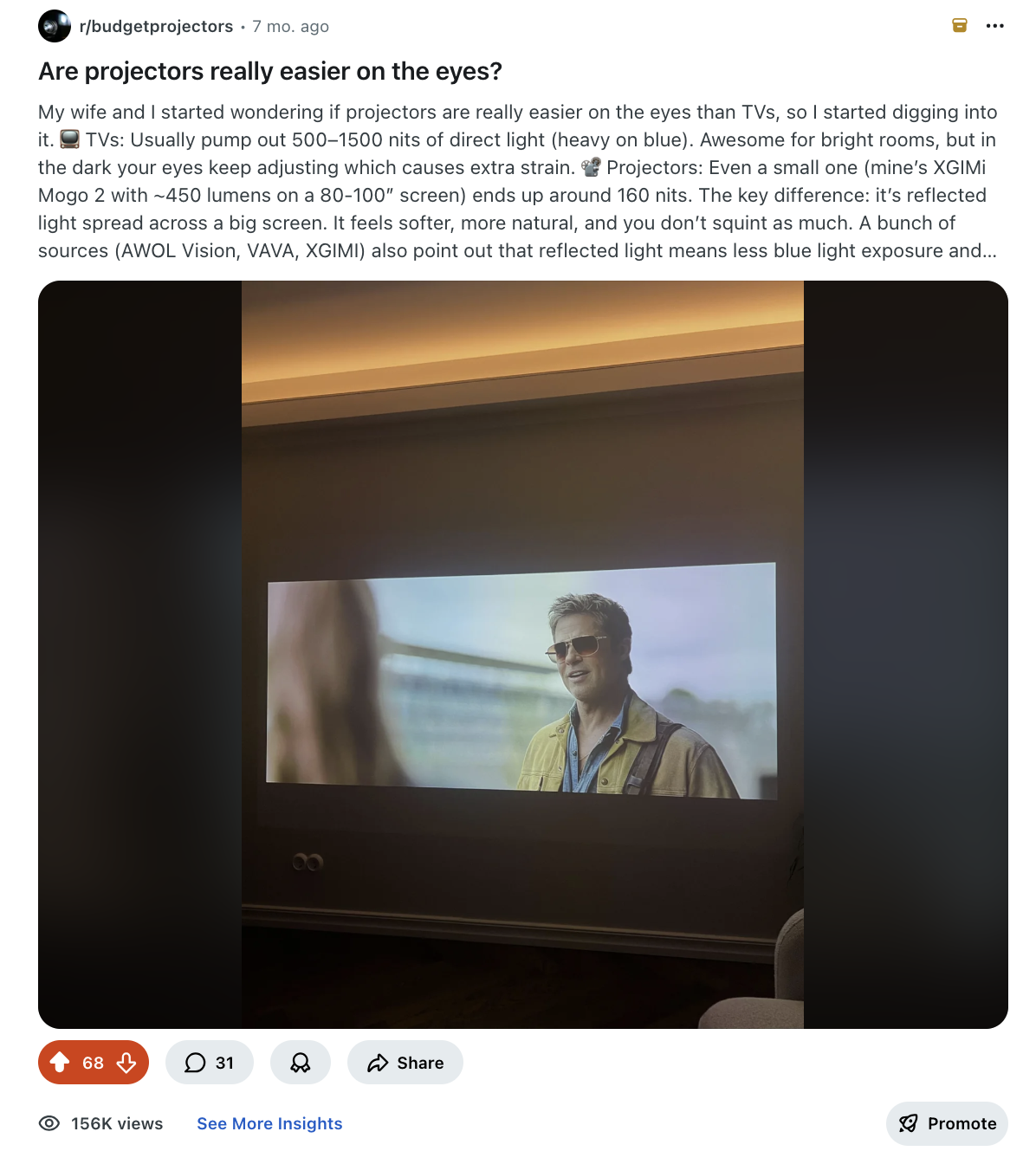 Are projectors really easier on the eyes?